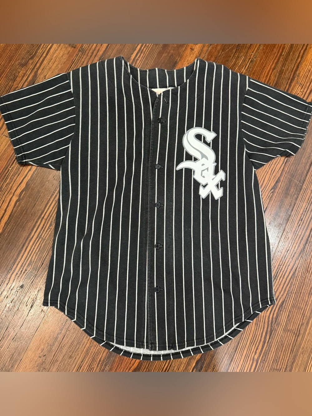 vintage 90s Howe Chicago White Sox MLB pinstripe jersey Charlie Maxwell 35 SzL